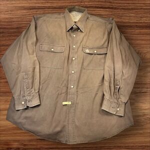 Bugle Boy Original Mens XL Button Front Shirt Long Sleeve Taupe Casual